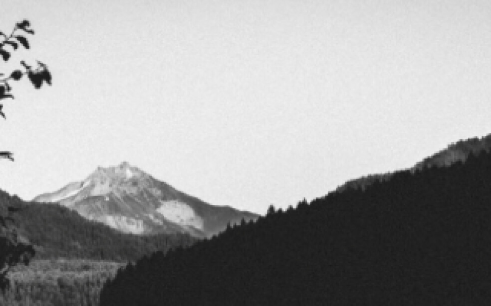 Mountains in black and white