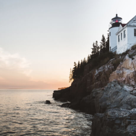 Lighthouse on coast of Maine